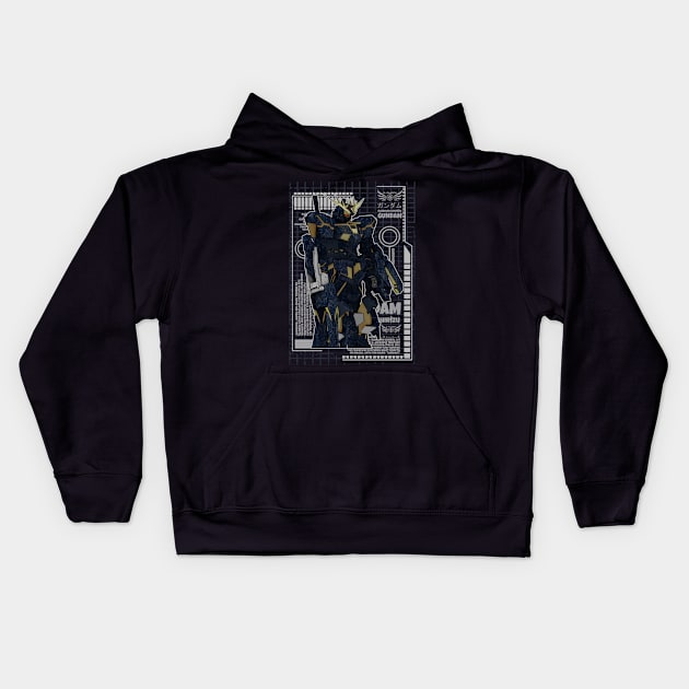 RX-0［N］ Unicorn Gundam 02 Banshee Norn Kids Hoodie by gblackid